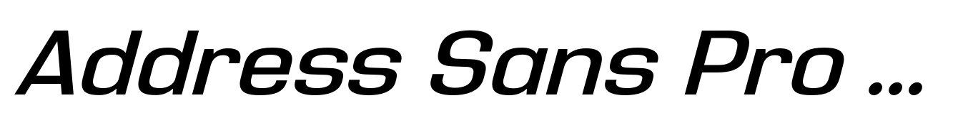 Address Sans Pro Xt Semi Bold it